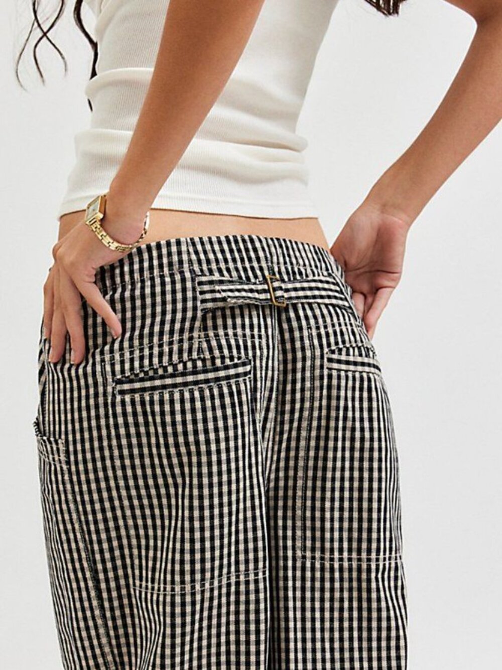 BDG Charlie Printed Wide-Leg Pant Gingham - SIZE LARGE Urban Outfitters - Picture 2 of 7